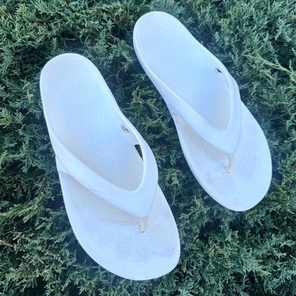 Crocs Women's Kadee II Flip Flop Sandals Size‎ 9 White - Picture 3 of 12